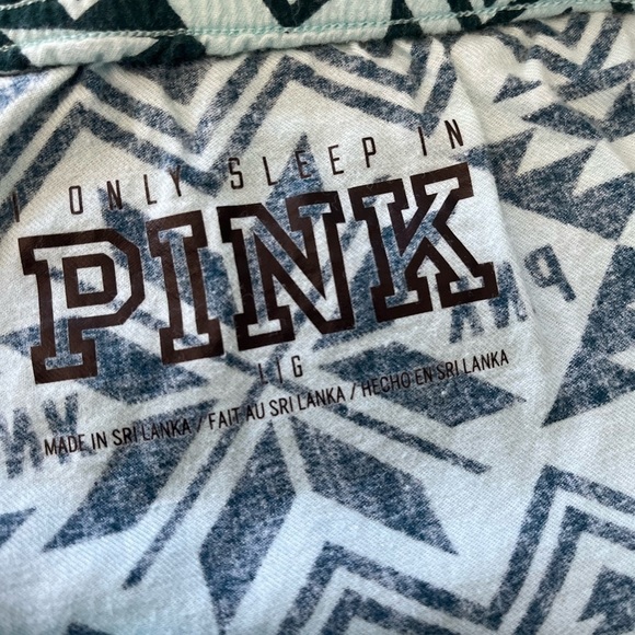 PINK Victoria’s Secret pajama casual pants green Aztec lounge thin size large - Picture 7 of 13